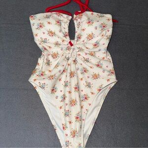 Forever 21 Romantic Floral Monokini One-Piece Swimsuit